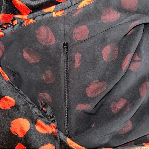 Goldie London Dress Womens Medium Black Red Dot Slip Mid Length Whimsical Dainty - Picture 7 of 11